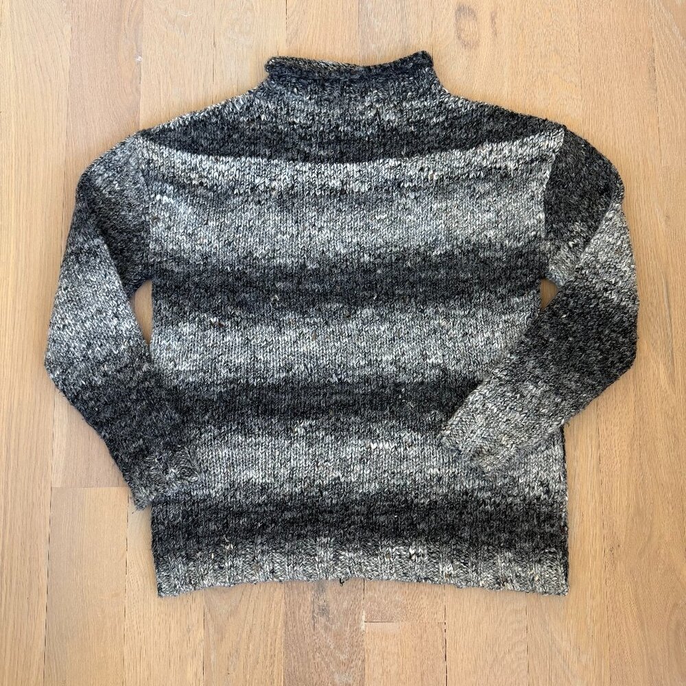 YouMustCreate Chunky Knit Mock Neck Sweater Gray Size XS